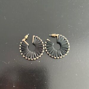 Elegant Black and Gold Hoop Earrings